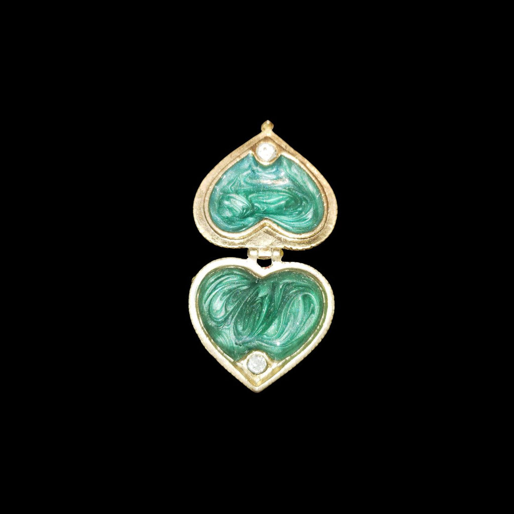 Monet Heart-Shaped Enamel Pill Box