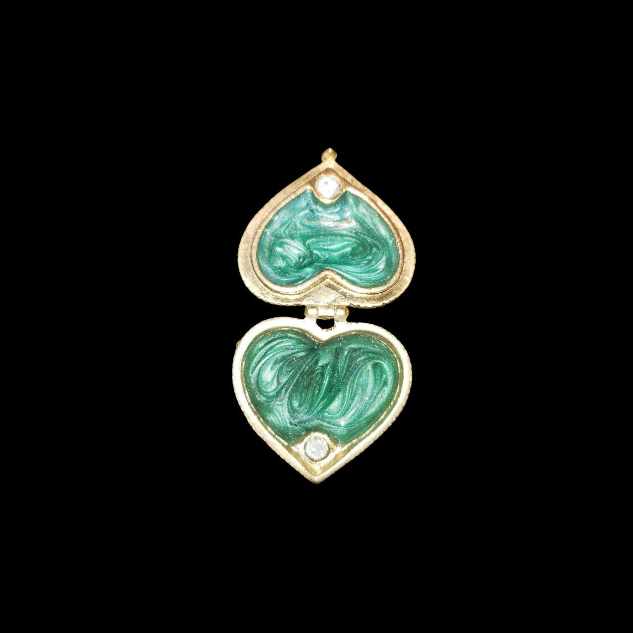 Monet Heart-Shaped Enamel Pill Box
