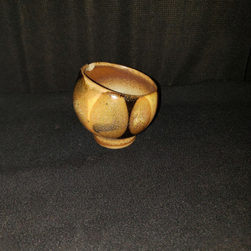 Vintage Studio Pottery Footed Bowl – Earth Tone Glaze