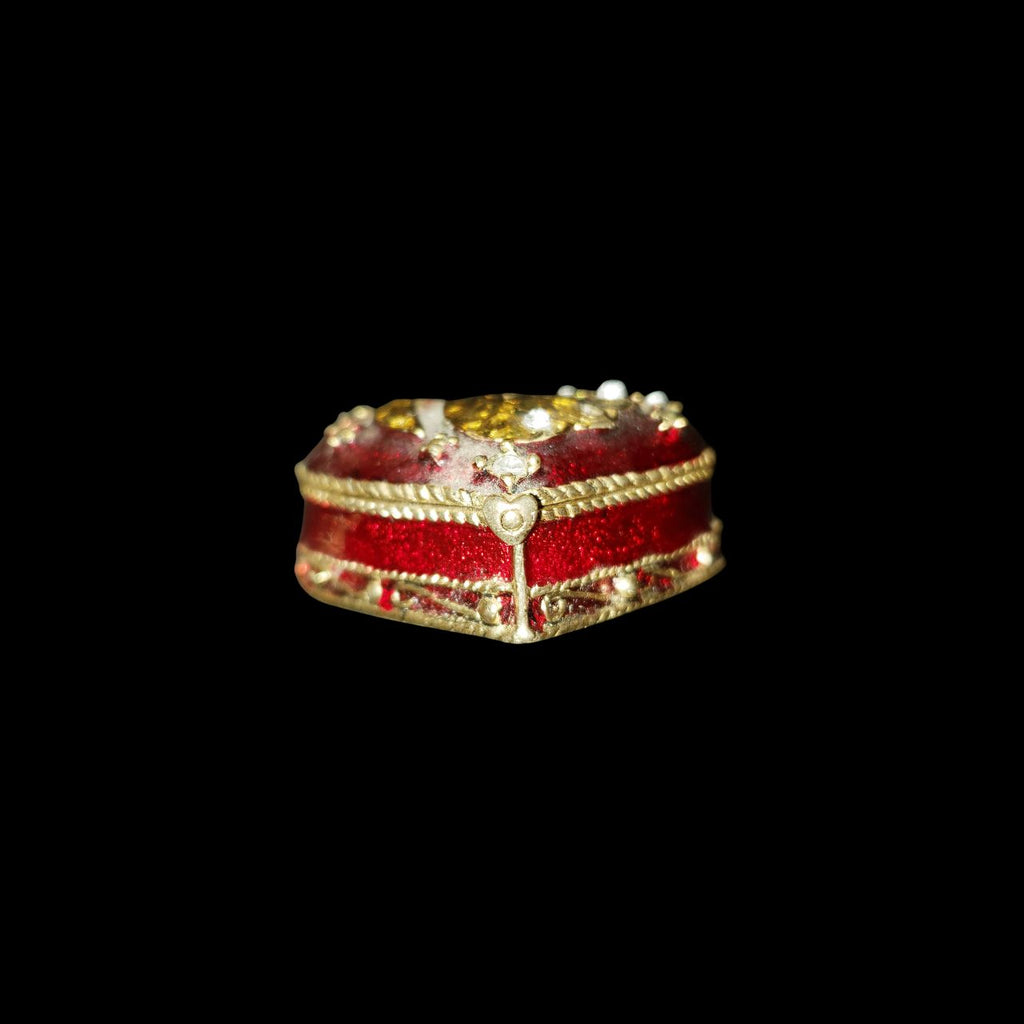 Monet Heart-Shaped Enamel Pill Box