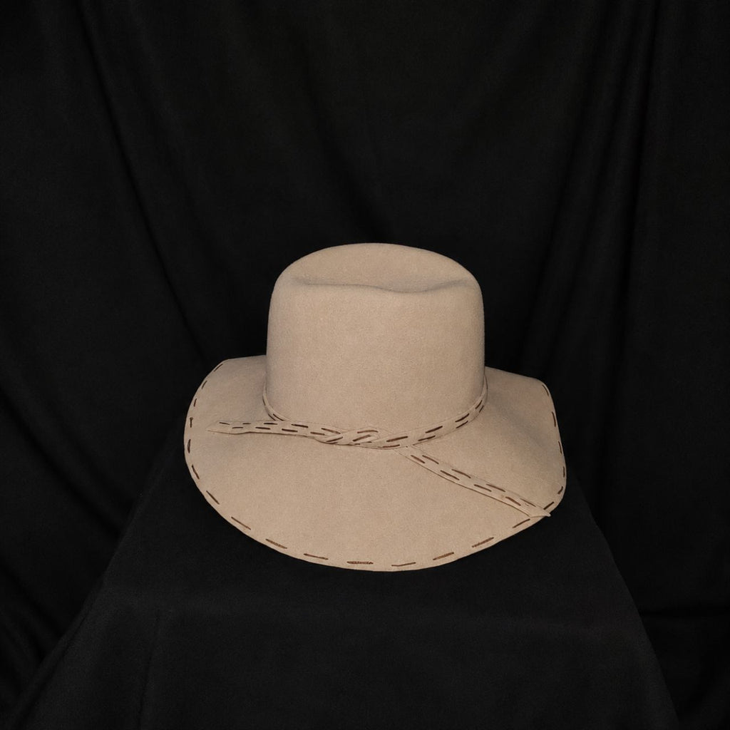Vintage Frances New York Cream Felt Wide-Brim Hat