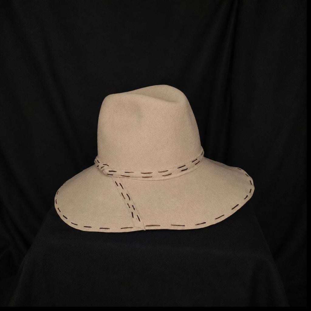 Vintage Frances New York Cream Felt Wide-Brim Hat