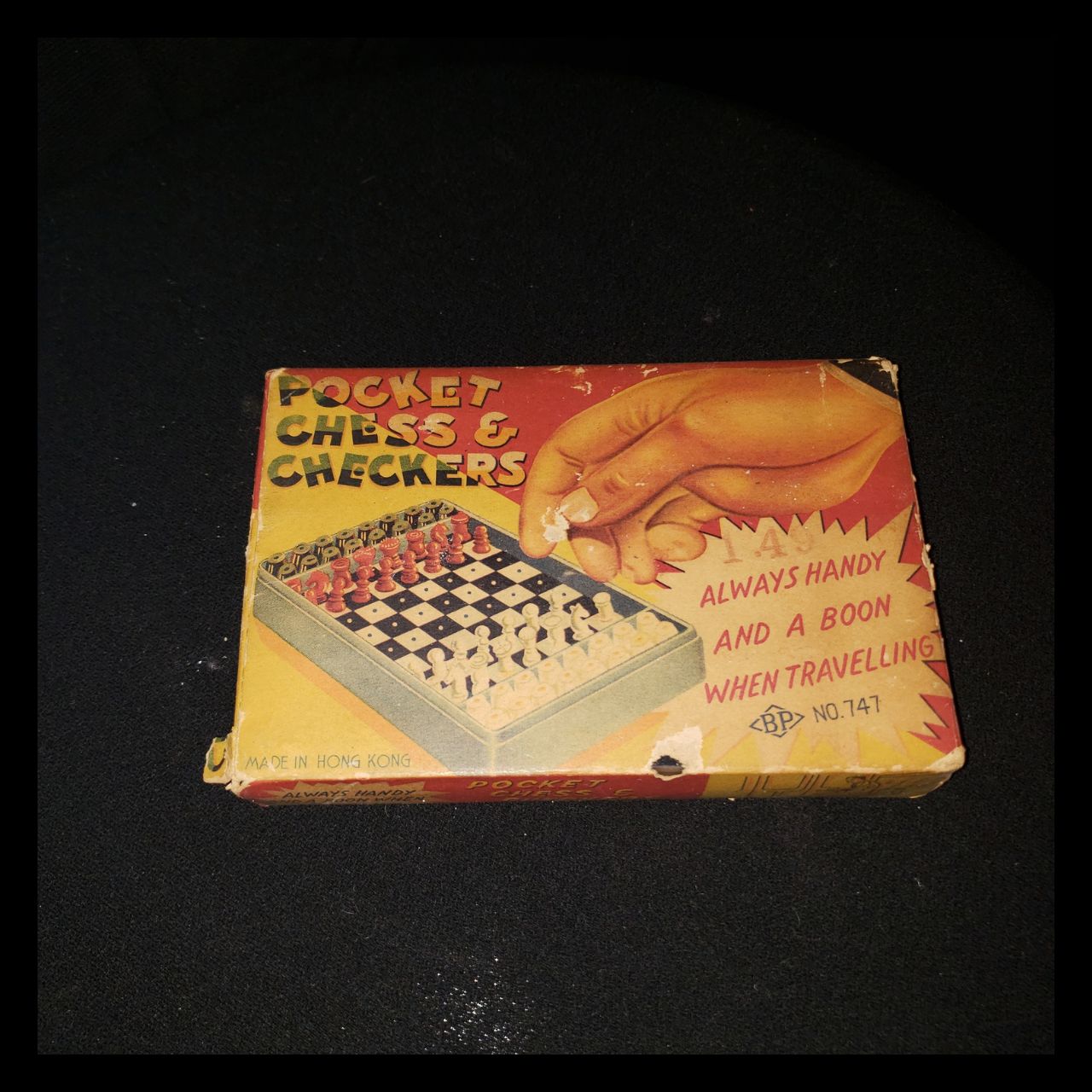 Vintage Pocket Chess & Checkers Travel Game No. 747