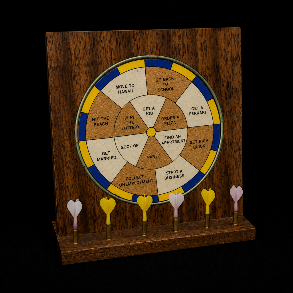 Vintage "Decisions, Decisions, Decisions" Dartboard Game | Complete Retro Party Game with Darts