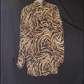Vintage Animal Print Rayon Tunic Semi-Sheer Blouse Women's