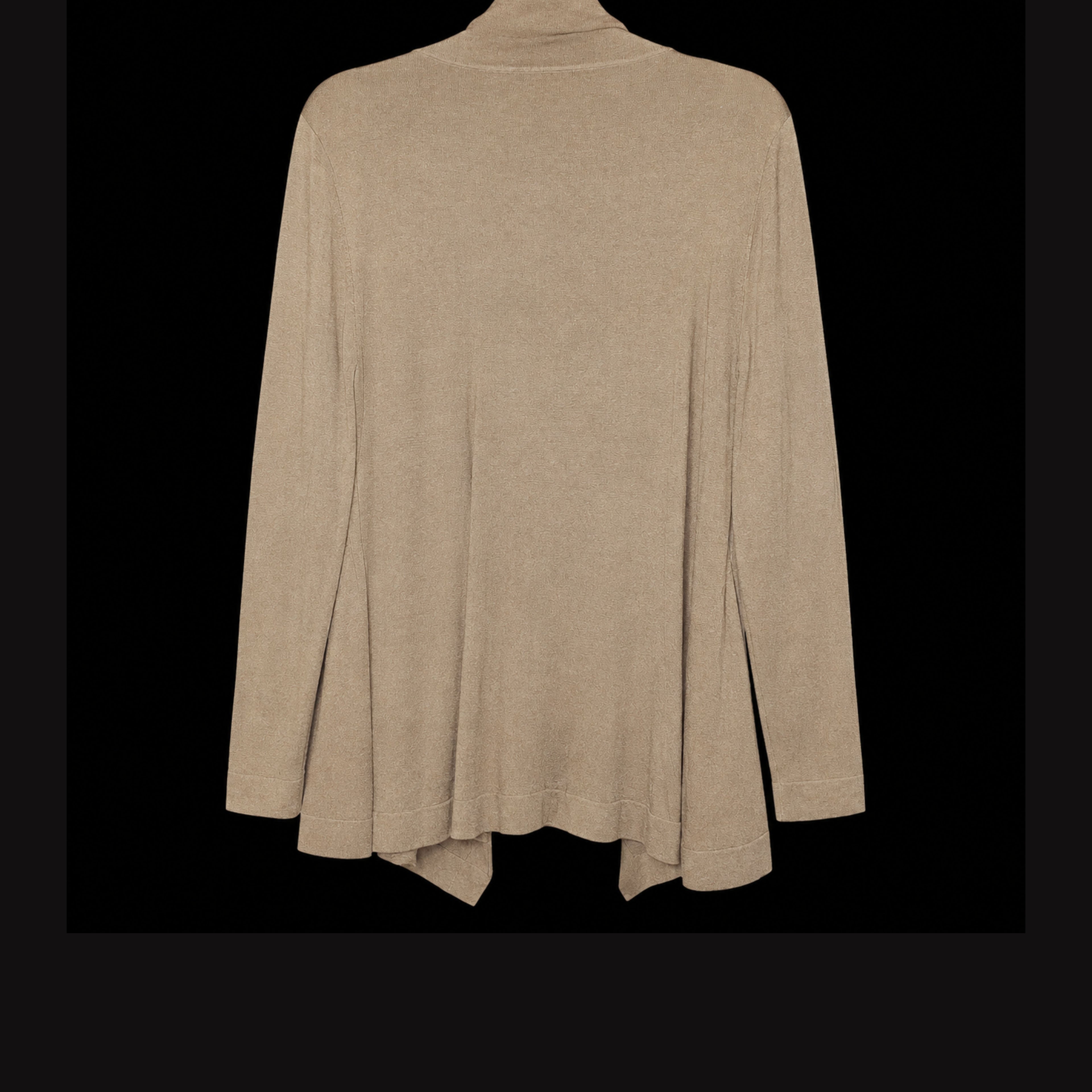 WinterSilks Silk Blend Ruffled Open-Front Cardigan - Taupe - XL