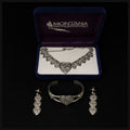 Montana Silversmiths Western Heart Jewelry Set Necklace Bracelet Earrings w/ Original Box