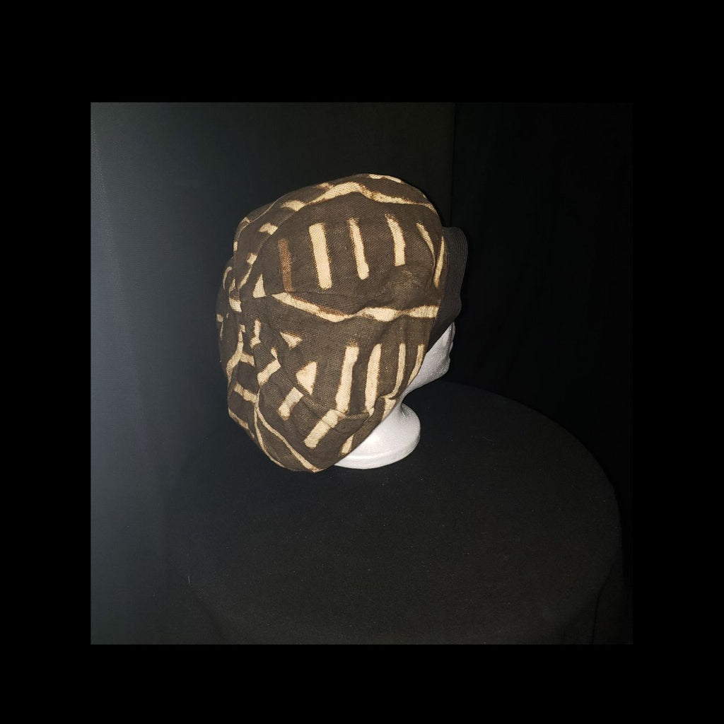 Vintage African Mud Cloth Print Artisan Beret Hat