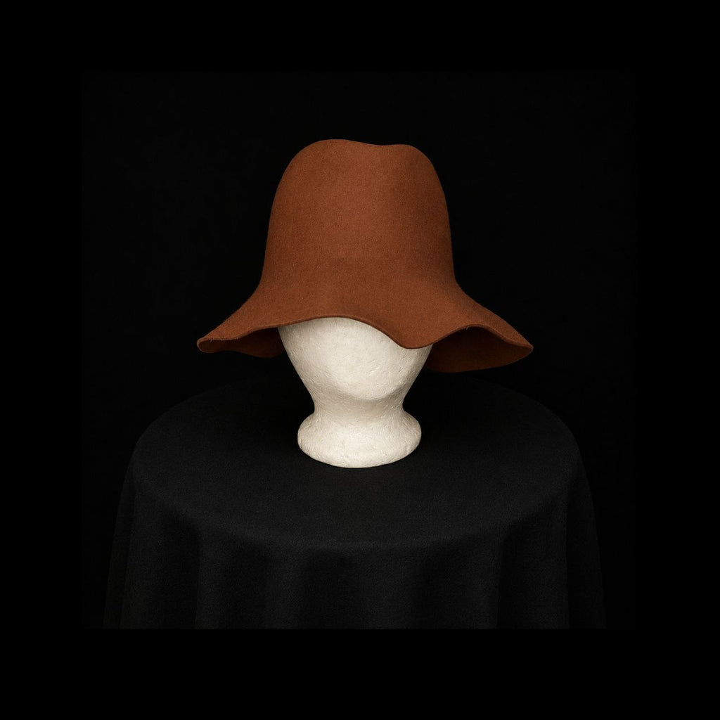 Vintage Bloomingdale's Giovanni Brown Wool Felt Wide Brim Hat