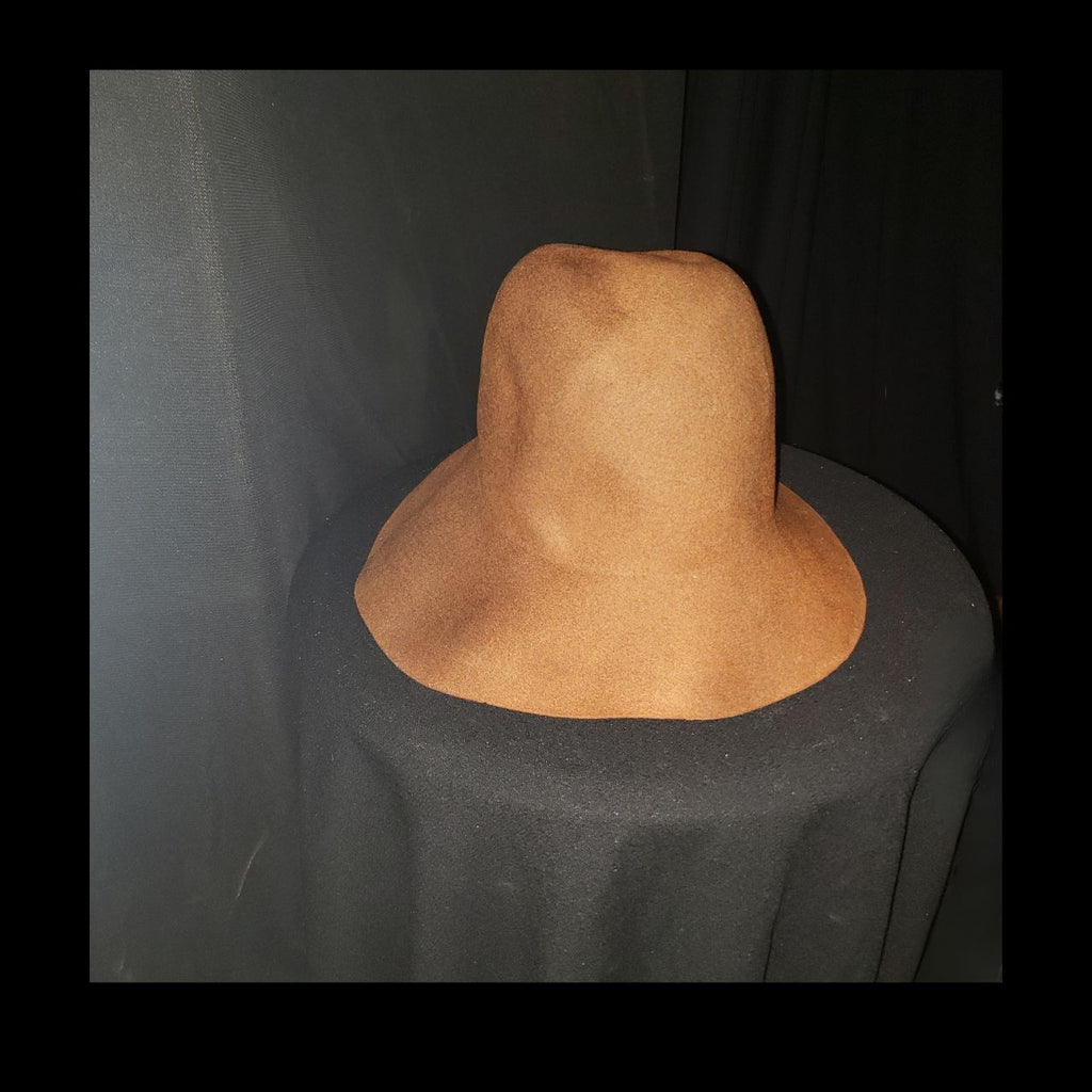 Vintage Bloomingdale's Giovanni Brown Wool Felt Wide Brim Hat