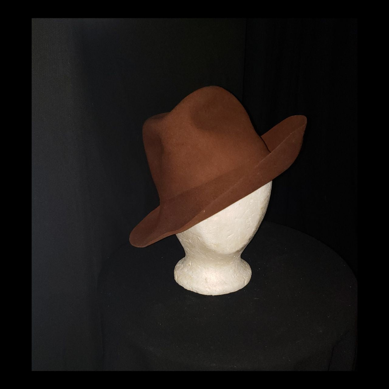 Vintage Bloomingdale's Giovanni Brown Wool Felt Wide Brim Hat