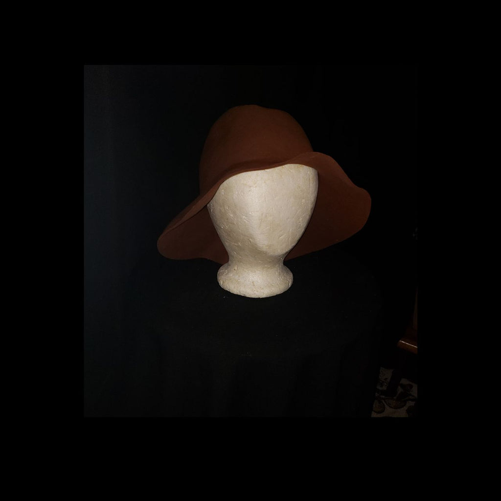 Vintage Bloomingdale's Giovanni Brown Wool Felt Wide Brim Hat