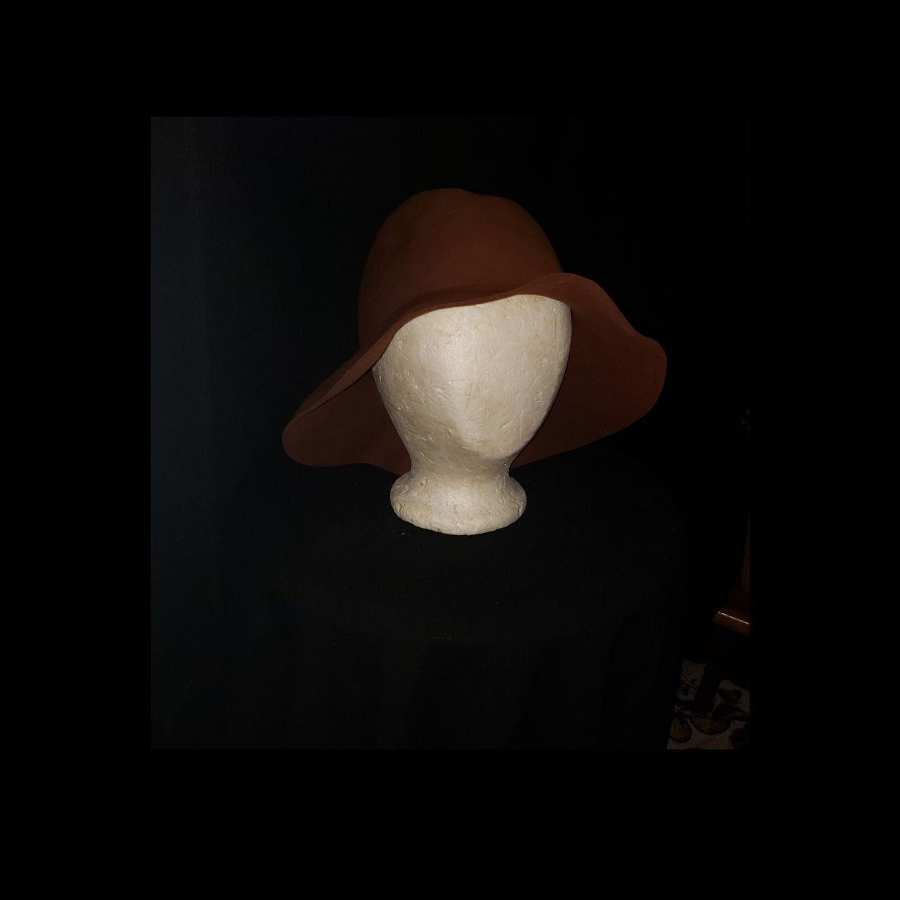 Vintage Bloomingdale's Giovanni Brown Wool Felt Wide Brim Hat