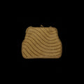 Vintage Gold Beaded Evening Clutch Purse Kiss Lock Chain Strap Formal Handbag