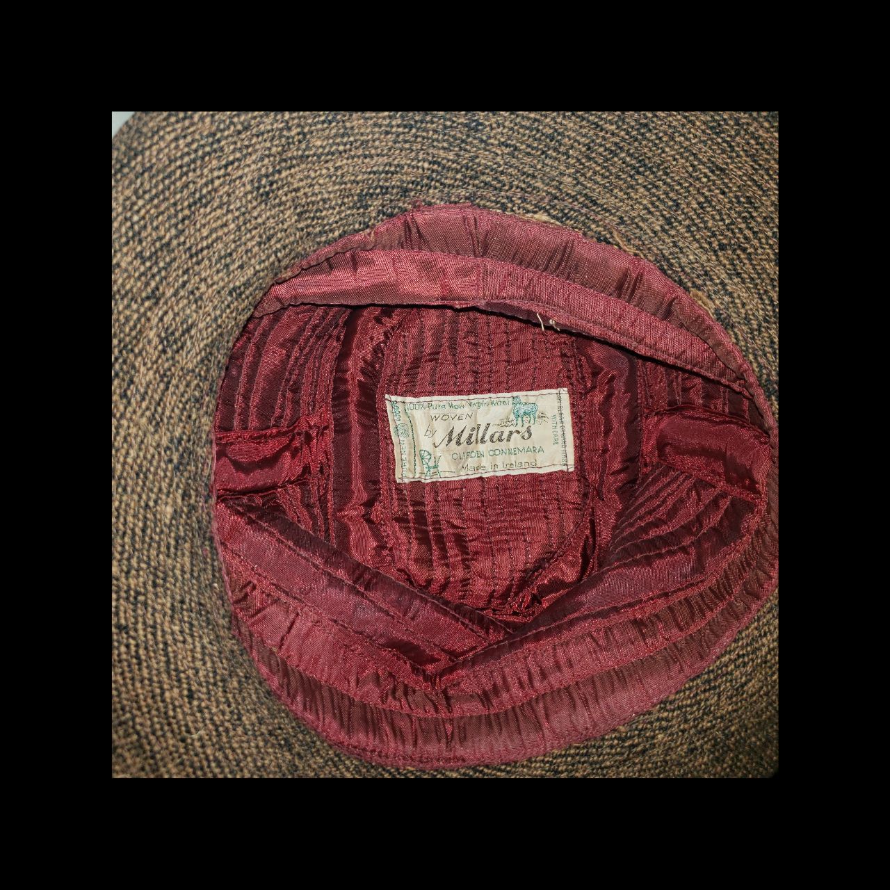 Vintage Millars Irish Tweed Bucket Hat – 100% Pure New Virgin Wool – Made in Ireland
