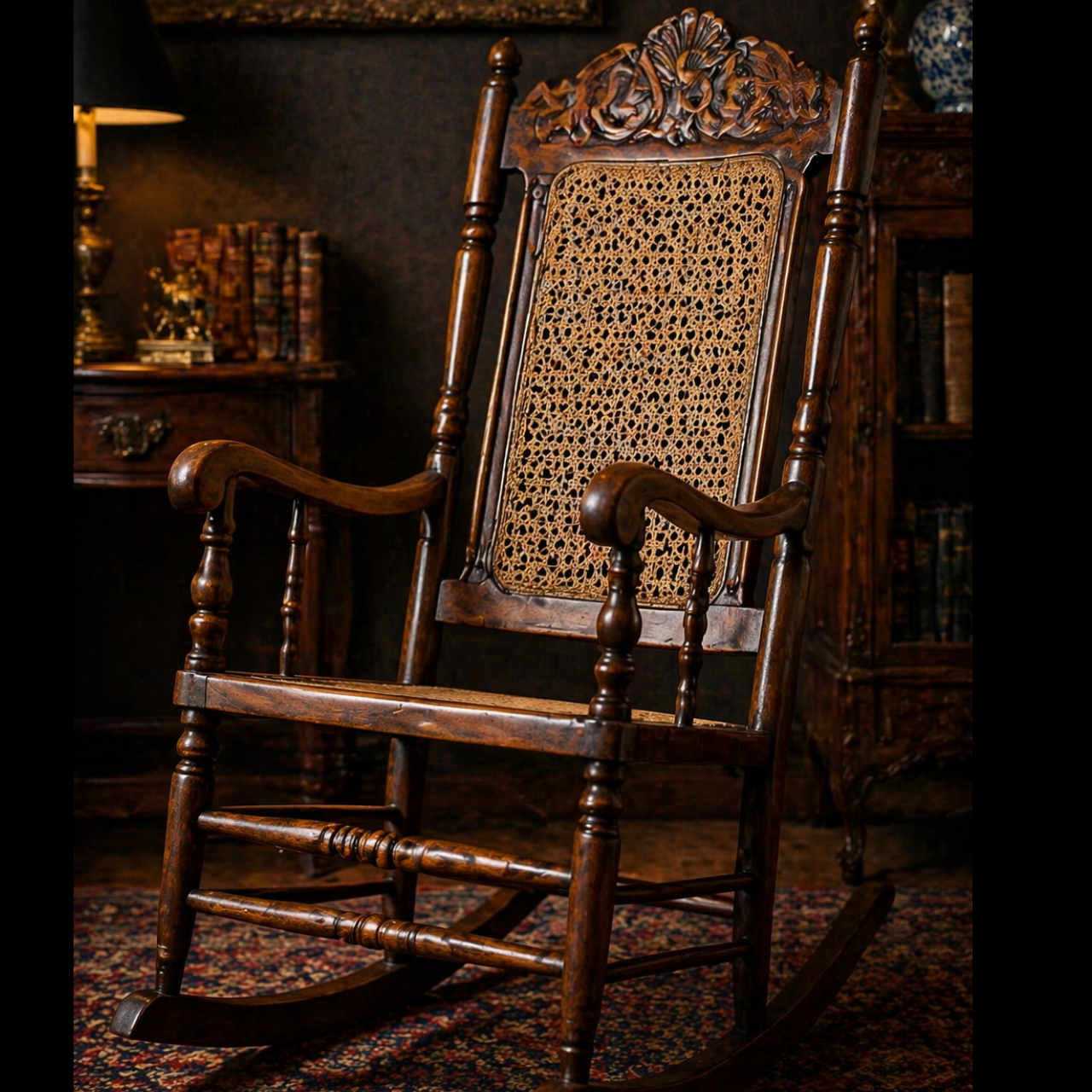 Victorian  Cane-back Rocking Chair