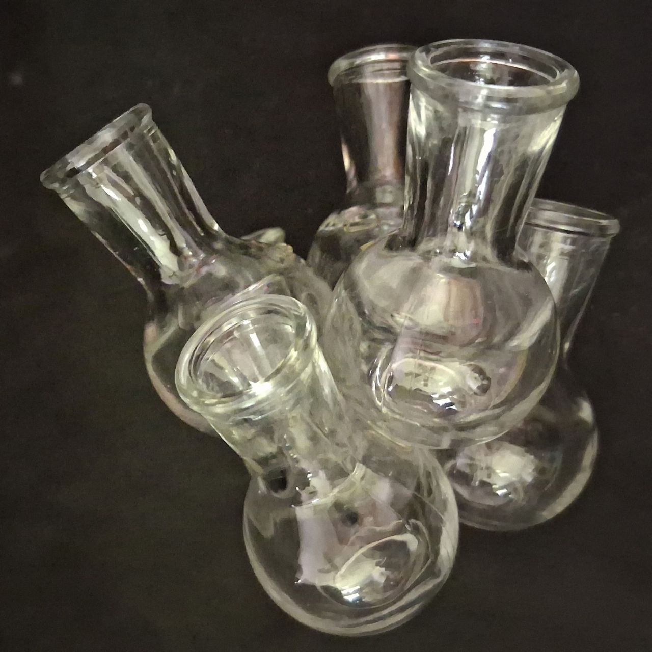 Vintage Multiple Bud Vase Cluster in Clear Glass 7 glass vases