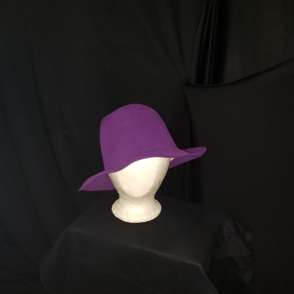 Vintage Purple Wool Felt Cloche / Wide Brim Hat – Made in Switzerland for Bloomingdale’s