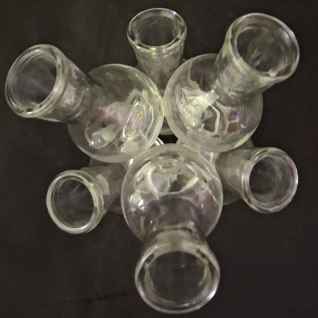 Vintage Multiple Bud Vase Cluster in Clear Glass 7 glass vases