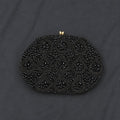 Vintage Black Beaded Evening Clutch Purse