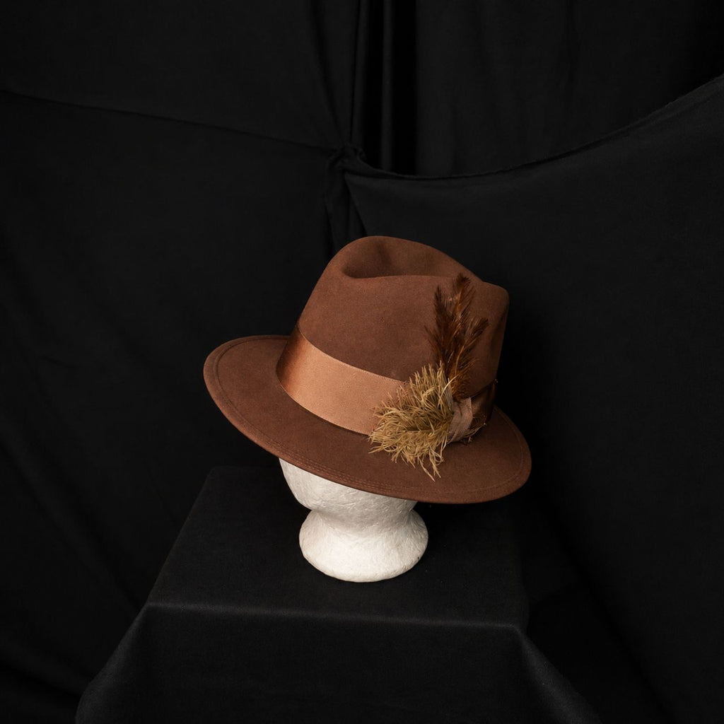 Vintage Royal Stetson “The Fifteen” Fedora Hat with Feather Accent