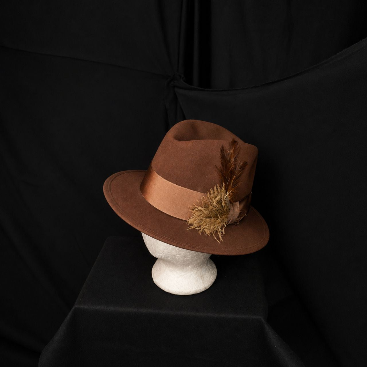 Vintage Royal Stetson “The Fifteen” Fedora Hat with Feather Accent