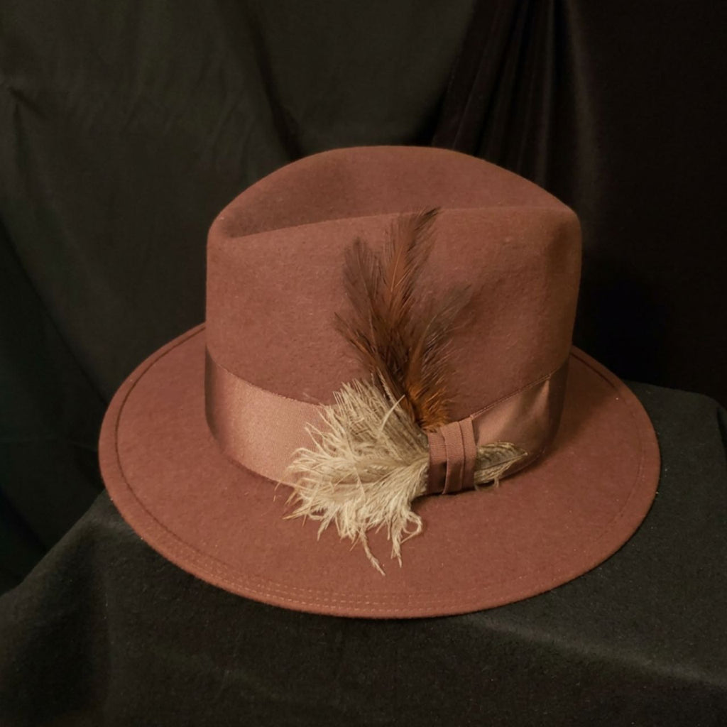 Vintage Royal Stetson “The Fifteen” Fedora Hat with Feather Accent
