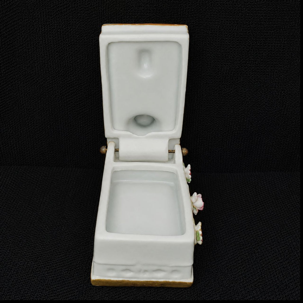Vintage Porcelain Sewing Machine Trinket Box