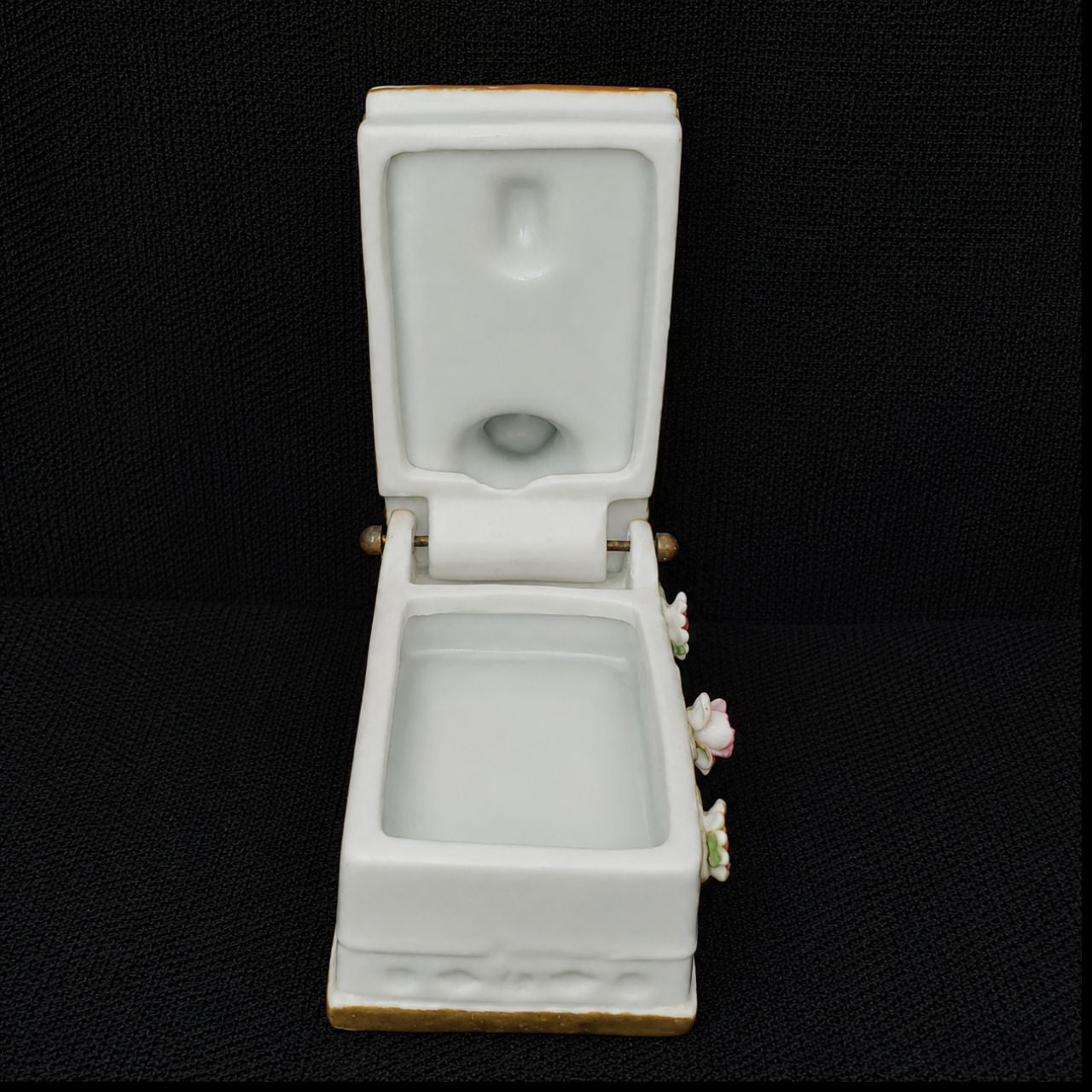 Vintage Porcelain Sewing Machine Trinket Box