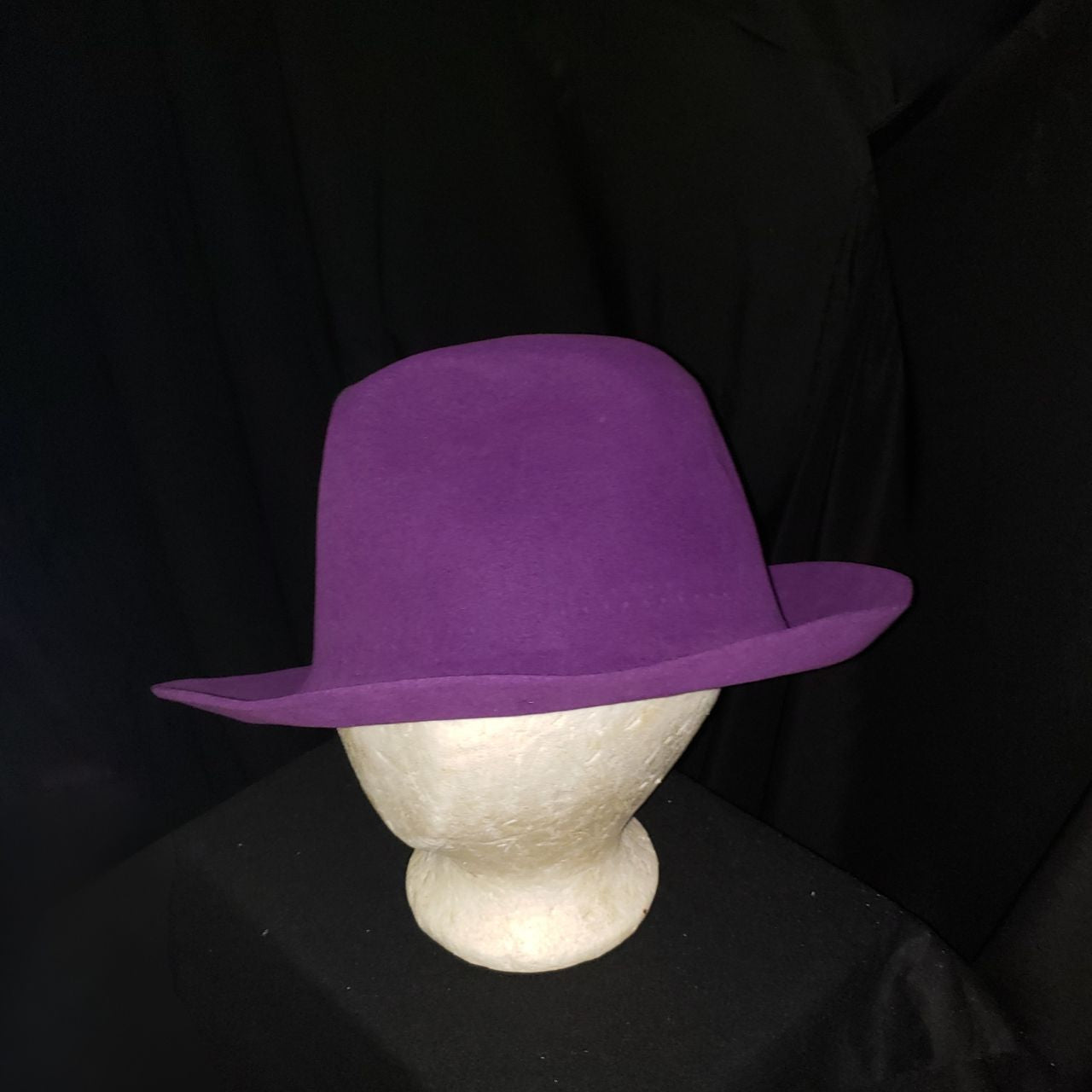 Vintage Purple Wool Felt Cloche / Wide Brim Hat – Made in Switzerland for Bloomingdale’s