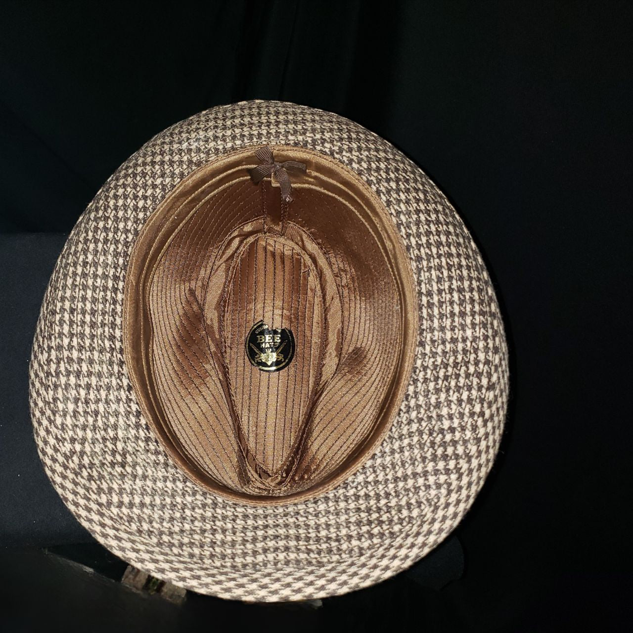 Vintage Houndstooth Fedora Hat