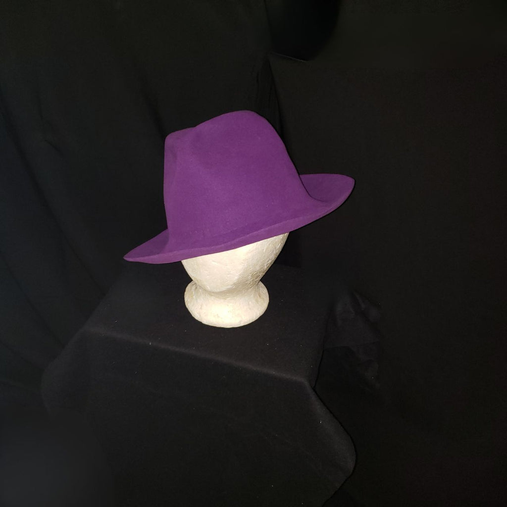 Vintage Purple Wool Felt Cloche / Wide Brim Hat – Made in Switzerland for Bloomingdale’s