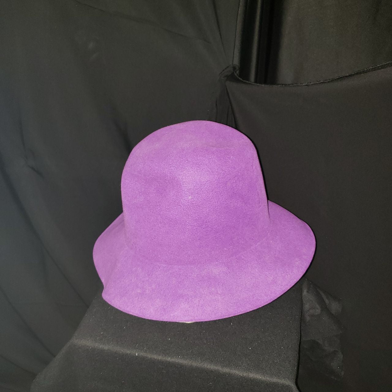 Vintage Purple Wool Felt Cloche / Wide Brim Hat – Made in Switzerland for Bloomingdale’s