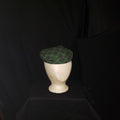 Vintage Green & Blackish Brown Plaid Tam / Beret Style Hat