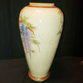 Vintage Satsuma Japanese Hand-Painted Wisteria Porcelain Vase