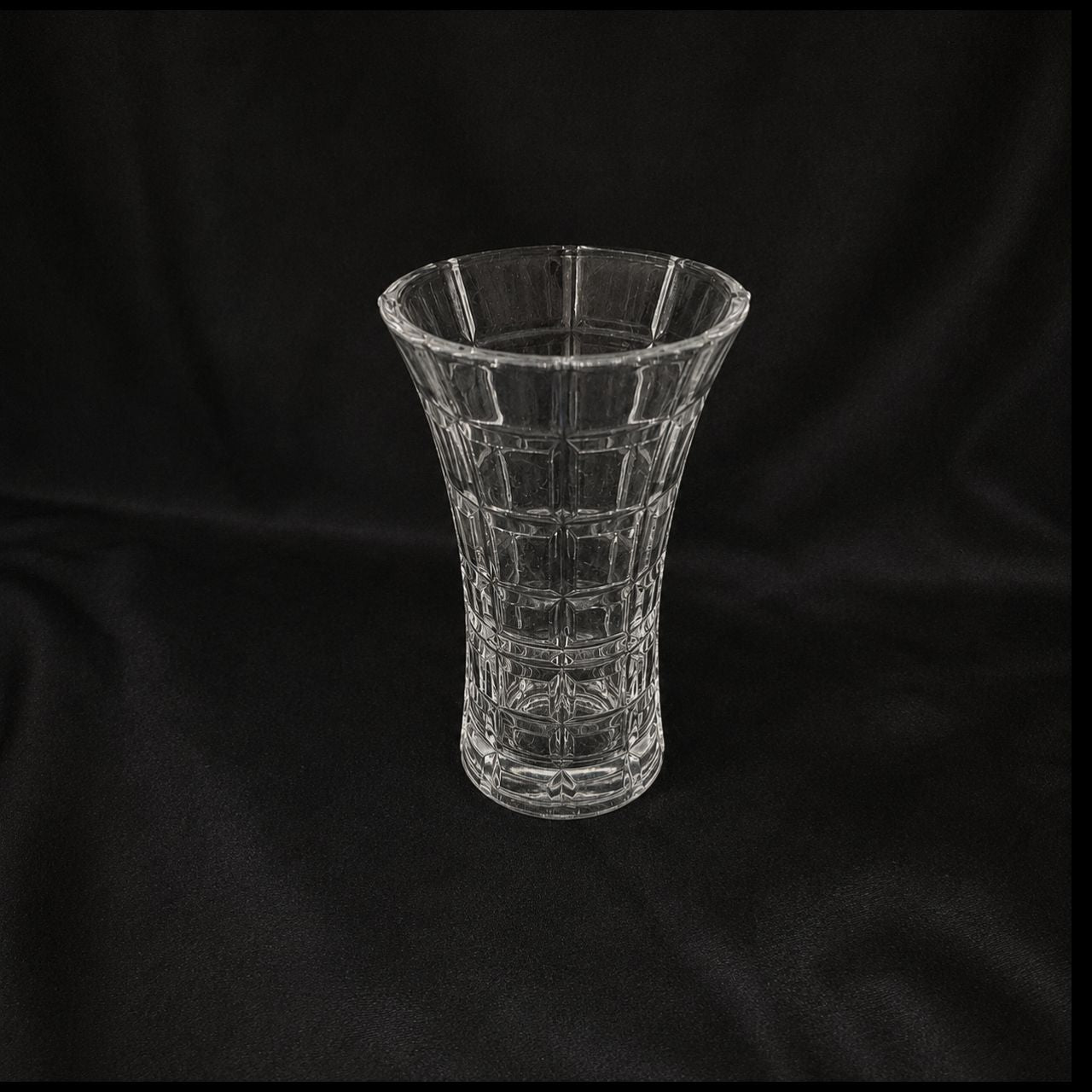 Vintage Cut Crystal Vase – Elegant Paneled Glass Floral Vase