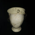 Vintage 1950s B. Altman Co. Cream Fascinator Hat with Birdcage Veil & Rhinestone Accent