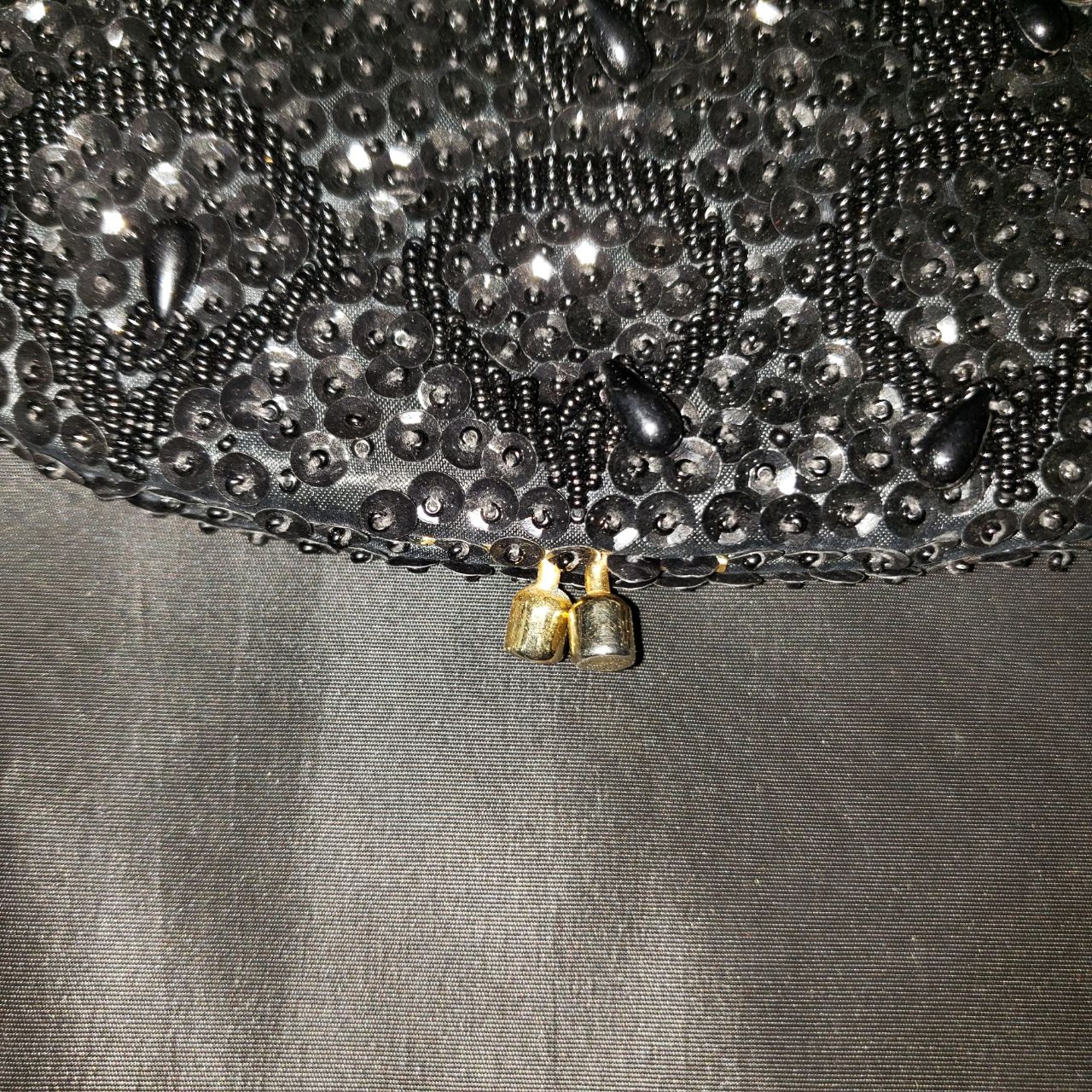 Vintage Black Beaded Evening Clutch Purse