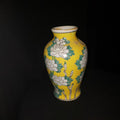 Vintage Japanese Hand-Painted Chrysanthemum Porcelain Vase – Yellow Floral Ginger Jar Style Vase