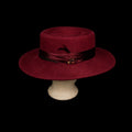 Vintage Bollman Hat Co. Soleil Soie Fedora Hat Maroon 100% Doeskin Felt Wool Wide Brim