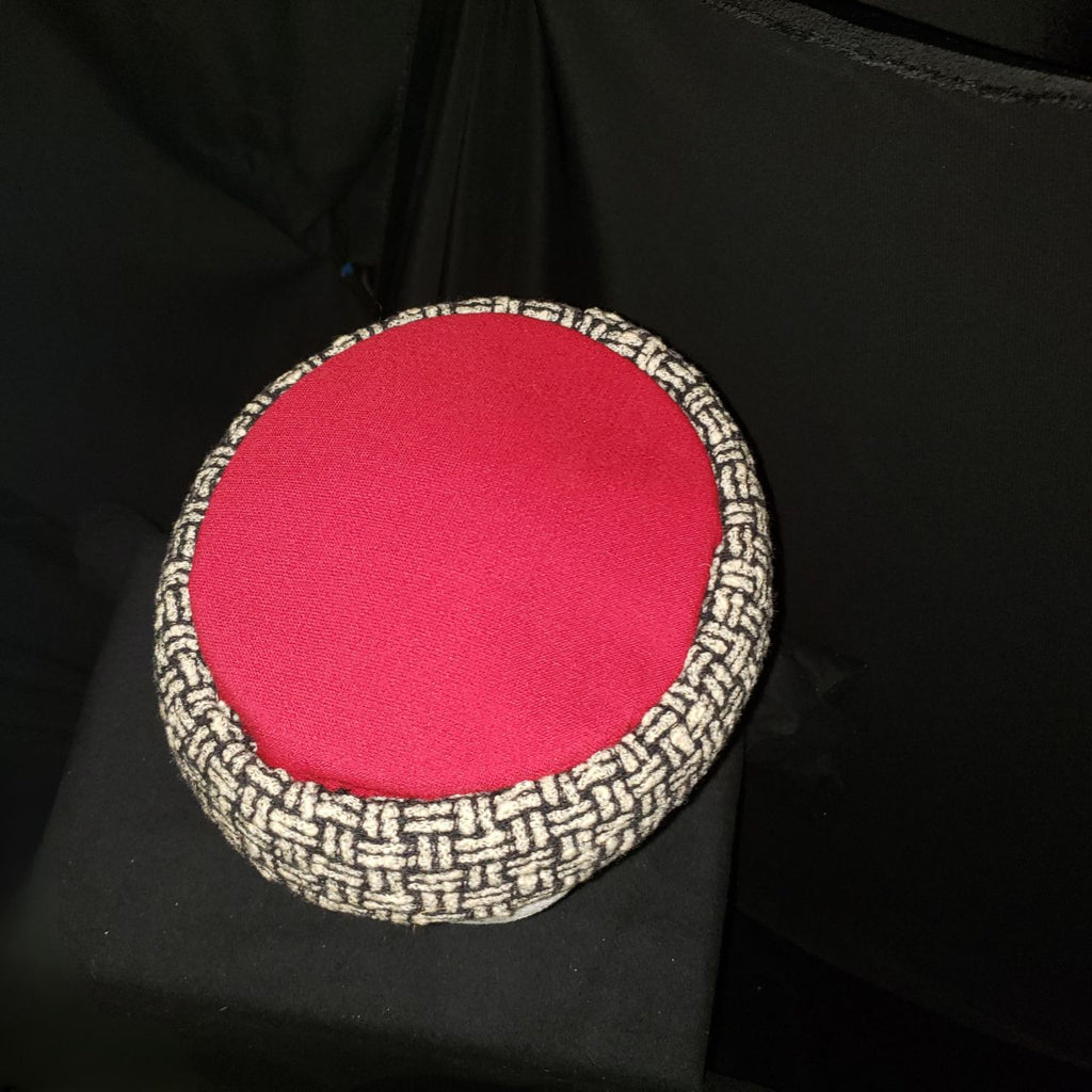 Vintage Red & Black Pillbox Hat / Cocktail Hat