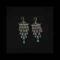 Vintage Turquoise Blue Beaded Boho Chandelier Earrings