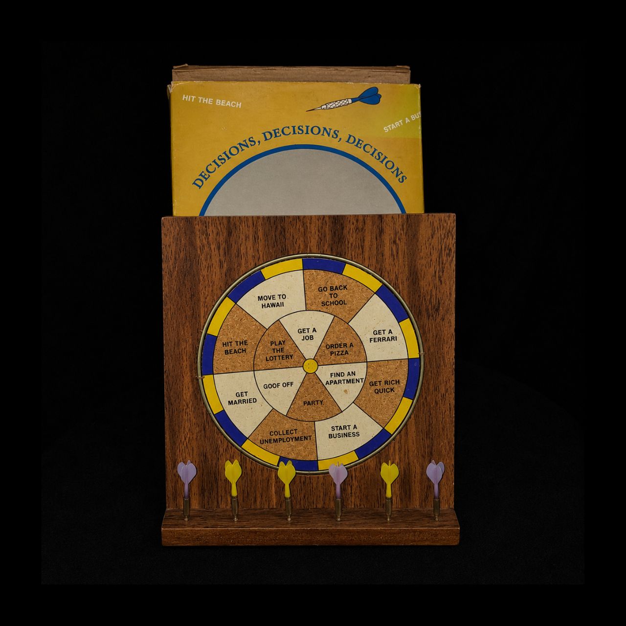 Vintage "Decisions, Decisions, Decisions" Dartboard Game | Complete Retro Party Game with Darts
