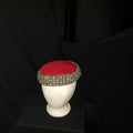 Vintage Red & Black Pillbox Hat / Cocktail Hat
