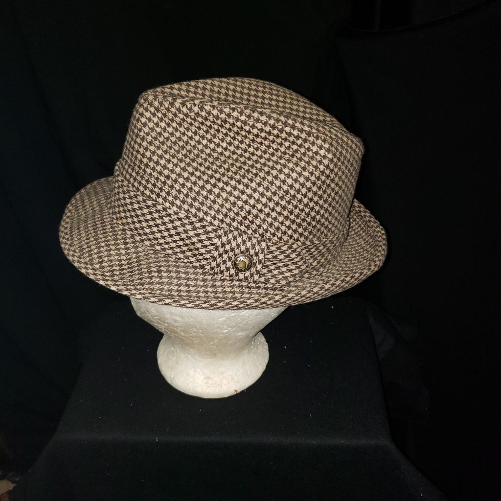 Vintage Houndstooth Fedora Hat