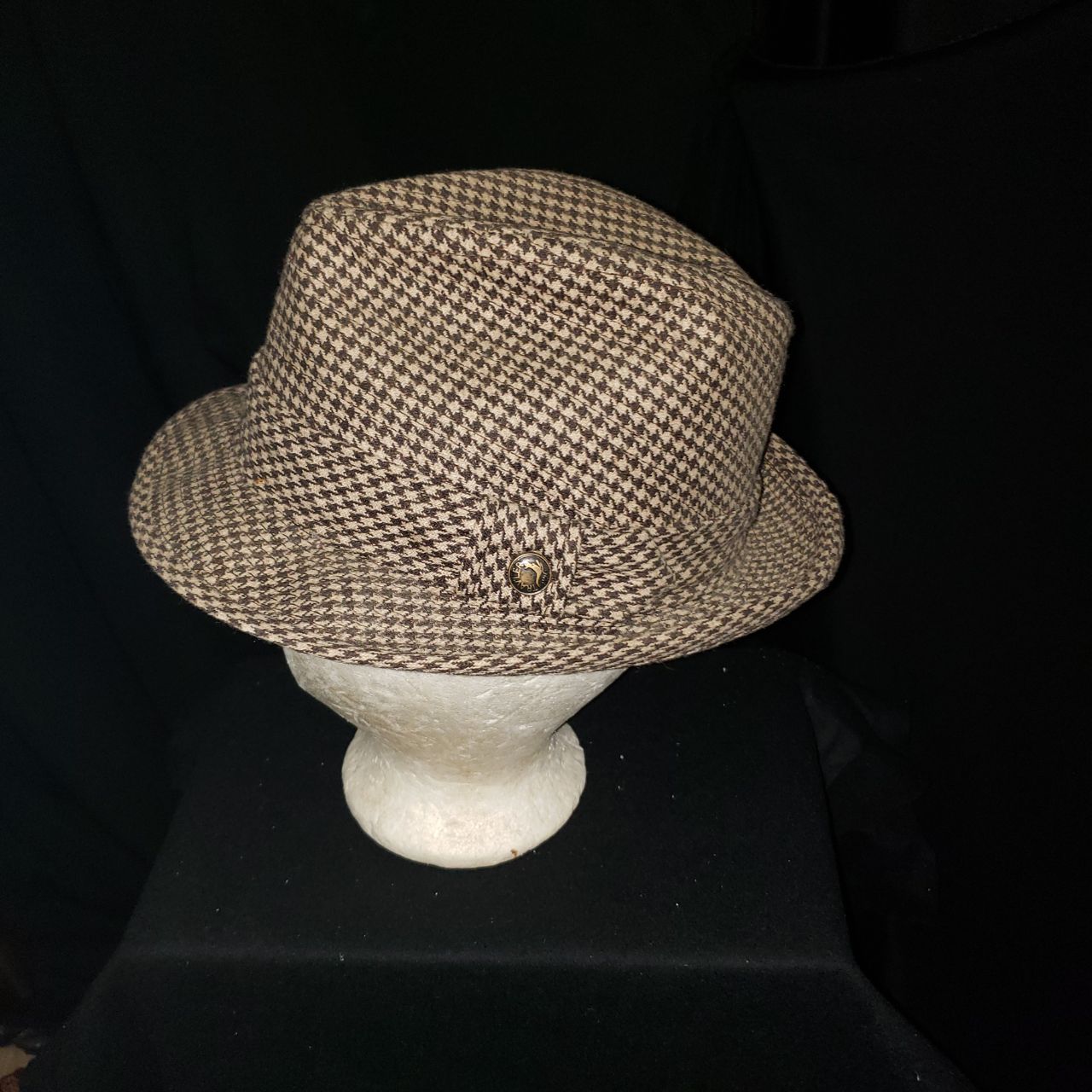 Vintage Houndstooth Fedora Hat