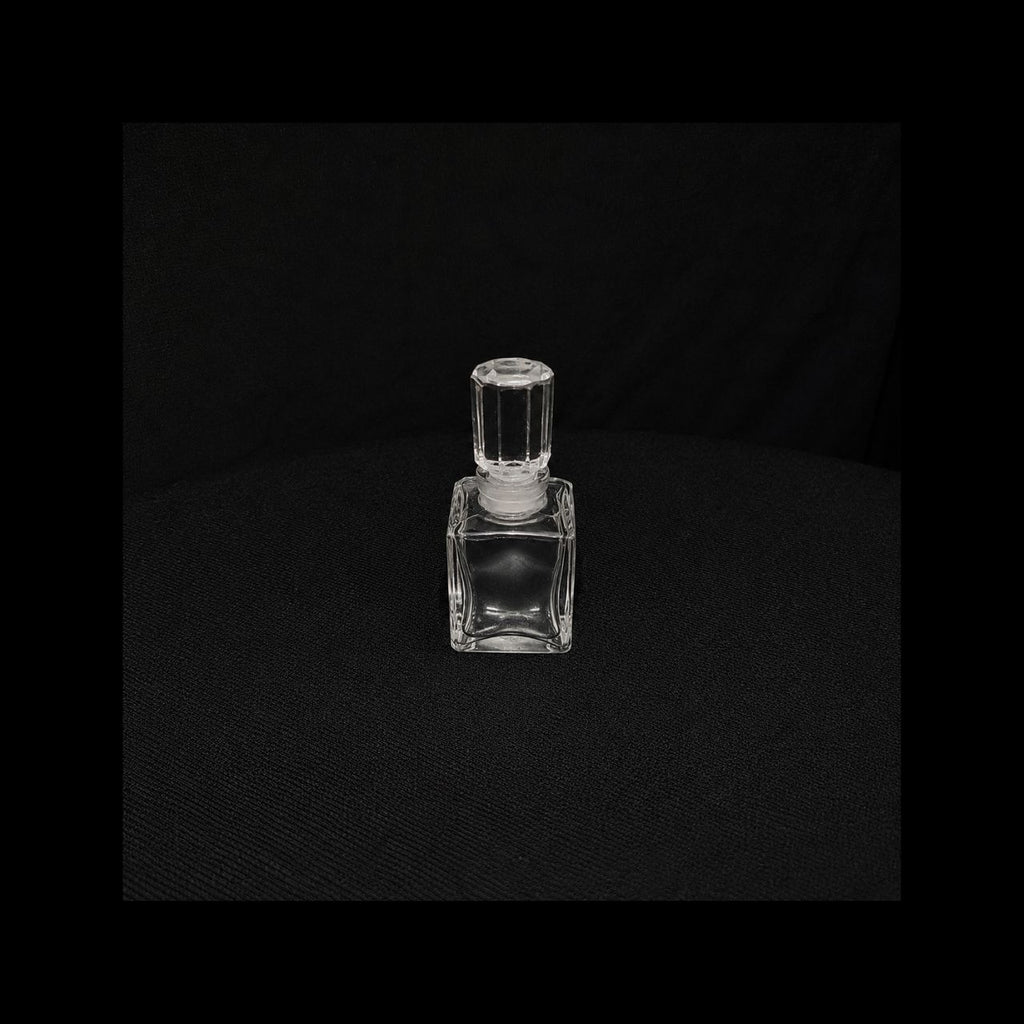 Vintage Clear Glass Mini Perfume Bottle with Faceted Stopper