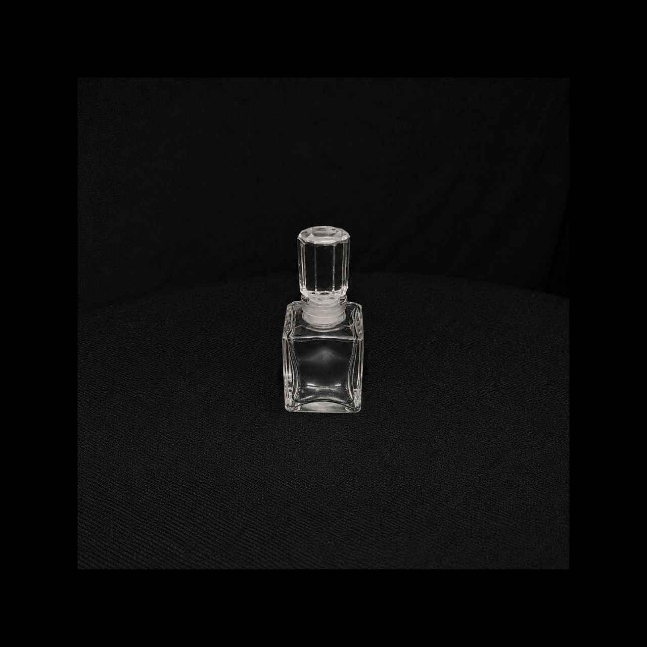 Vintage Clear Glass Mini Perfume Bottle with Faceted Stopper